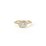 1.5CT Oval Diamond Bezel Ring in 10K Yellow Gold - LGG Jewelry